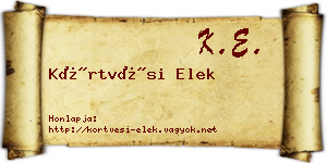 Körtvési Elek névjegykártya