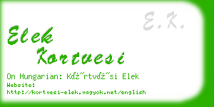 elek kortvesi business card